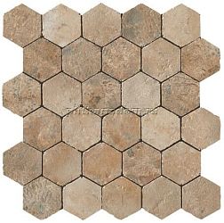 Atlas Concorde Aix Beige Honeycomb Tumbled (A0UB) Неглазурованный керамогранит 31х30 см