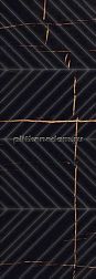 Eletto Ceramica Basalt Struttura Linea R Черная Глянцевая Ректифицированная Настенная плитка 24,2x70 см